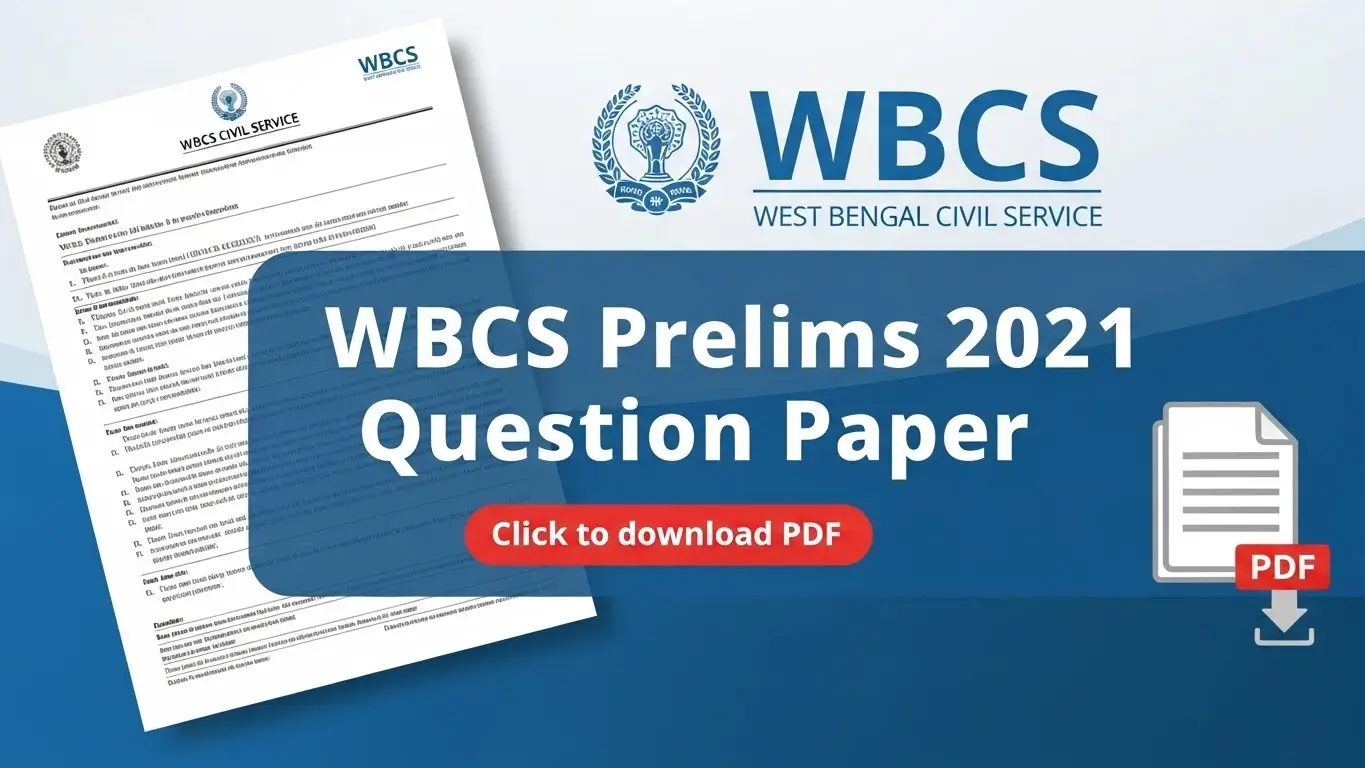 WBCS Prelims 2021 Question Paper PDF