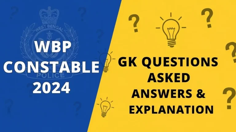 WBP Constable 2024 GK Questions Asked
